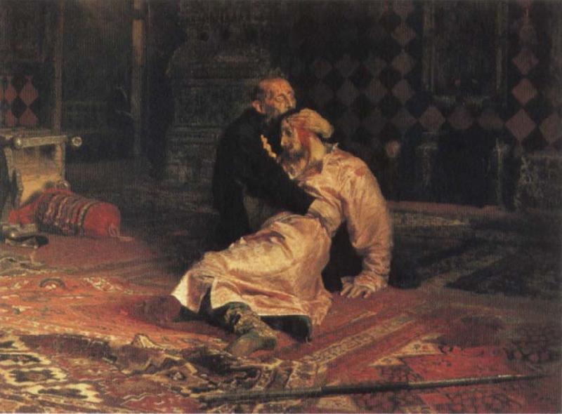 Ilya Repin Ivan the Terrible and his son ivan on 15 November 1581 1885 Norge oil painting art